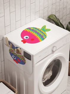 Органайзер "Расписанные рыбы" на стиральную машину, 45x120 см Ambesonne