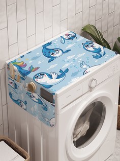 Органайзер "Веселые тюлени" на стиральную машину, 45x120 см Ambesonne