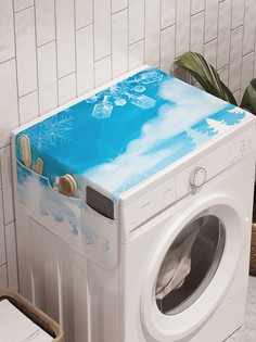 Органайзер "Холодные снежинки" на стиральную машину, 45x120 см Ambesonne