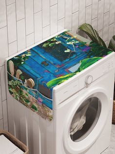 Органайзер "Цветочный двор" на стиральную машину, 45x120 см Ambesonne