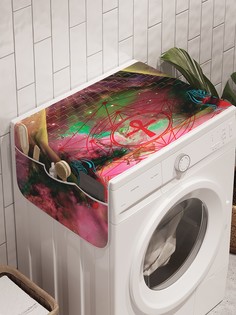 Органайзер "Коты у пирамиды" на стиральную машину, 45x120 см Ambesonne