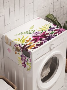 Органайзер "Бордовые цветы" на стиральную машину, 45x120 см Ambesonne