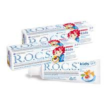 Зубная паста для детей ROCS KIDS ФРУКТОВЫЙ РОЖОК (без фтора), 45 гр (в наборе 2 штуки) R.O.C.S.