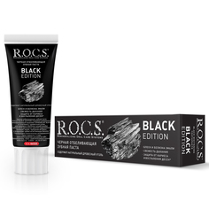Зубная паста ROCS BLACK EDITION Черная отбеливающая", 74 гр R.O.C.S.