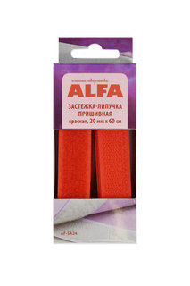 Застежка-липучка пришивная 20мм красная ALFA AF-SA24