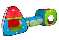 Детская игровая палатка с тоннелем и кубом красно-сине-зеленая 3 в 1 Jian Hong