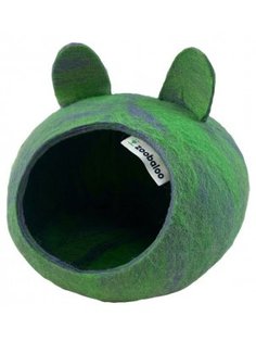 Домик для грызунов Zoobaloo Woolpethouse с ушками, мультиколор зеленый, XS, 25х25х15 см