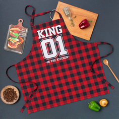 Фартук мужской этель "Король кухни" 77х75 см, 100% хлопок