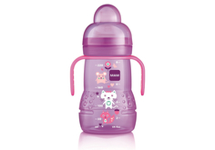 Тренировочный поильник MAM Trainer+ силиконовая соска в комплекте, розовый, 220 мл, 4м+