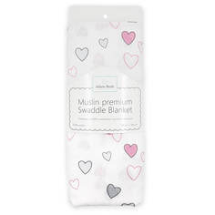 Пеленка детская муслин Adam Stork Pink Hearts