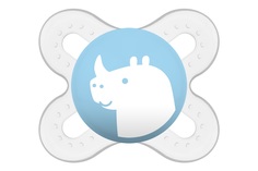 Пустышка силиконовая MAM Start с контейнером, белая, 0-2 мес.