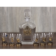 Город Подарков Набор штоф Капитол Охотники (латунь) и стопок Звери (латунь)