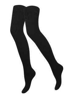 Гольфины женские Trasparenze Wigwag over-knee черные 1/2