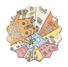 Декоративная подставка под кружку Колодец из фаянса 10,8x10,8см арт.77258 Феникс-Презент