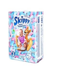 Подгузники Skippy More Happiness Plus 3/M (4-9 кг), 60 шт.