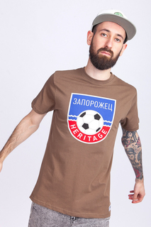 Футболка мужская Запорожец Heritage Futbol Gerb коричневая XS