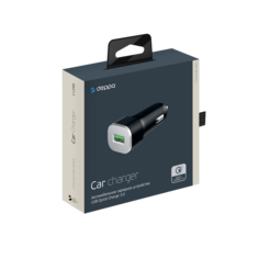 Автомобильное зарядное устройство Deppa USB 3A с функцией быстрой зарядки QC 3.0, черный
