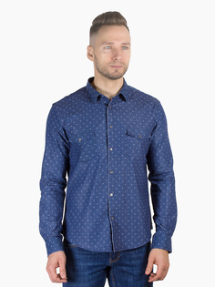 Рубашка мужская Dairos GD81100382 синяя XL