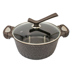 Кастрюля с антипригарным покрытием 24 см, цвет темно-серый, MARMA MM-POT-14