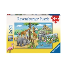 Пазл Ravensburger Добро пожаловать в зоопарк, 2х24 детали