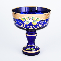 Конфетница синяя Bohemia Star Crystal 13 см