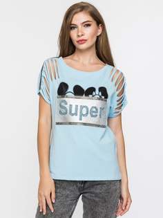 Футболка женская Dairos GD69300621 голубая M