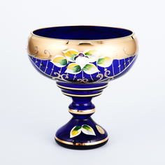 Конфетница синяя Bohemia Star Crystal 13 см