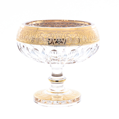 Конфетница на ножке Bohemia Max Crystal Золото 13см