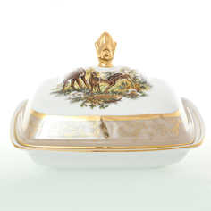 Масленка Sterne porcelan Охота Бежевая