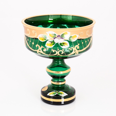 Конфетница Зеленая Bohemia Star Crystal 13 см