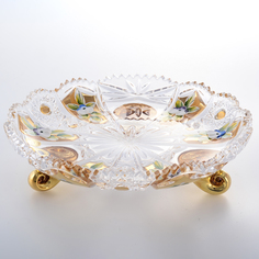 Конфетница золото на ножке Bohemia Max Crystal 20 см