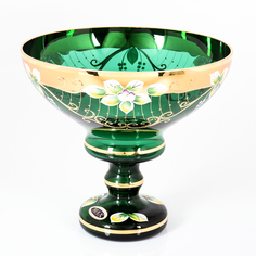 Конфетница зеленая Bohemia Star Crystal 20 см