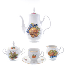 Кофейный сервиз Bernadotte Фрукты 6 персон 17 предметов