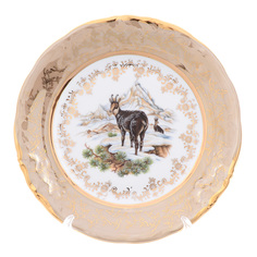 Тарелка Sterne porcelan Охота Бежевая 19см