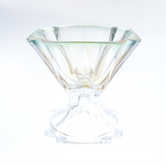 Конфетница на ножке зеленая Bohemia Gold Metropolitan 21 см