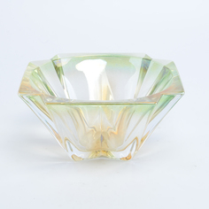 Конфетница зеленая Bohemia Gold Metropolitan 14.5 см