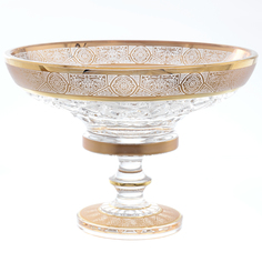 Конфетница на ножке Bohemia Max Crystal золото 25см