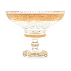 Конфетница на ножке Bohemia Max Crystal Золото 20см