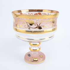 Конфетница розовая Bohemia Star Crystal 20 см