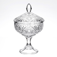 Конфетница на ножке с крышкой Crystalite Bohemia Miranda 24 см
