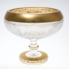 Конфетница на ножке золото Bohemia Max Crystal 25 см