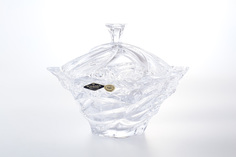 Конфетница с крышкой Bohemia Treasury Flamenco Icecut 20см