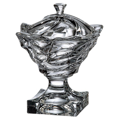 Конфетница на ножке с крышкой Bohemia Treasury 25 см