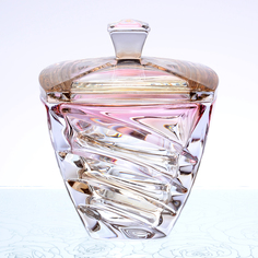 Конфетница Bohemia Gold Facet 18 см