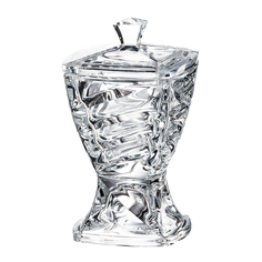 Конфетница с крышкой на ножке Crystalite Bohemia Facet 24 см