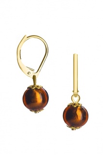 Серьги Perla Piccolo Oro 09030604 коричневые Bottega Murano