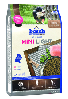 Сухой корм для собак Bosch Mini Light, для мелких пород, диетический, домашняя птица, 1кг