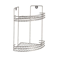 Полка для ванной комнаты и кухни угловая двойная решетчатая, 19х19х29см Corsa