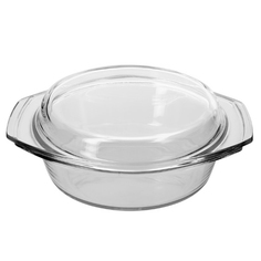 Кастрюля из жаростойкого стекла, с крышкой 24х21х7,5 см, MARMA MM-PLT-60