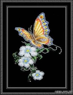 Набор для вышивания Бабочка на цветке 20 x 28 см арт. 452 Овен